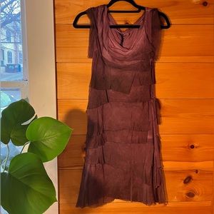 Ruffled purple cocktail dress